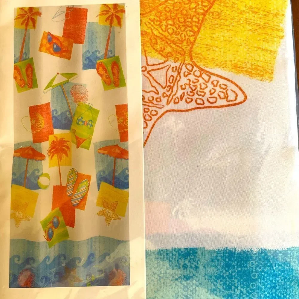 Shower Curtain NWT MIAMI BEACH FABRIC SHOWER CURTAIN 70” x 70”